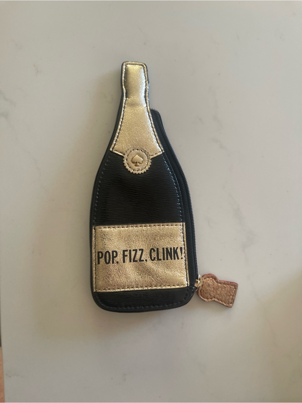 Kate Spade Pop Fizz Clink Champagne Bottle Coin Purse Novelty Pouch